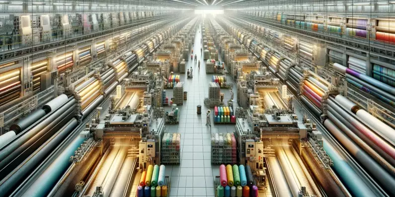 Nell'immagine una industria tessile che ha usufruito dei finanziamenti per le PMI della Regione Lombardia